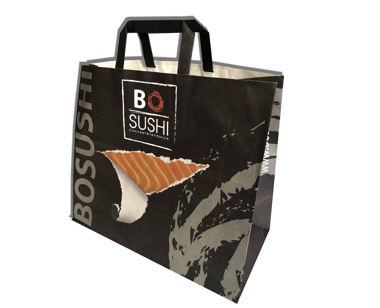 sac papier poignée plate pour sushii