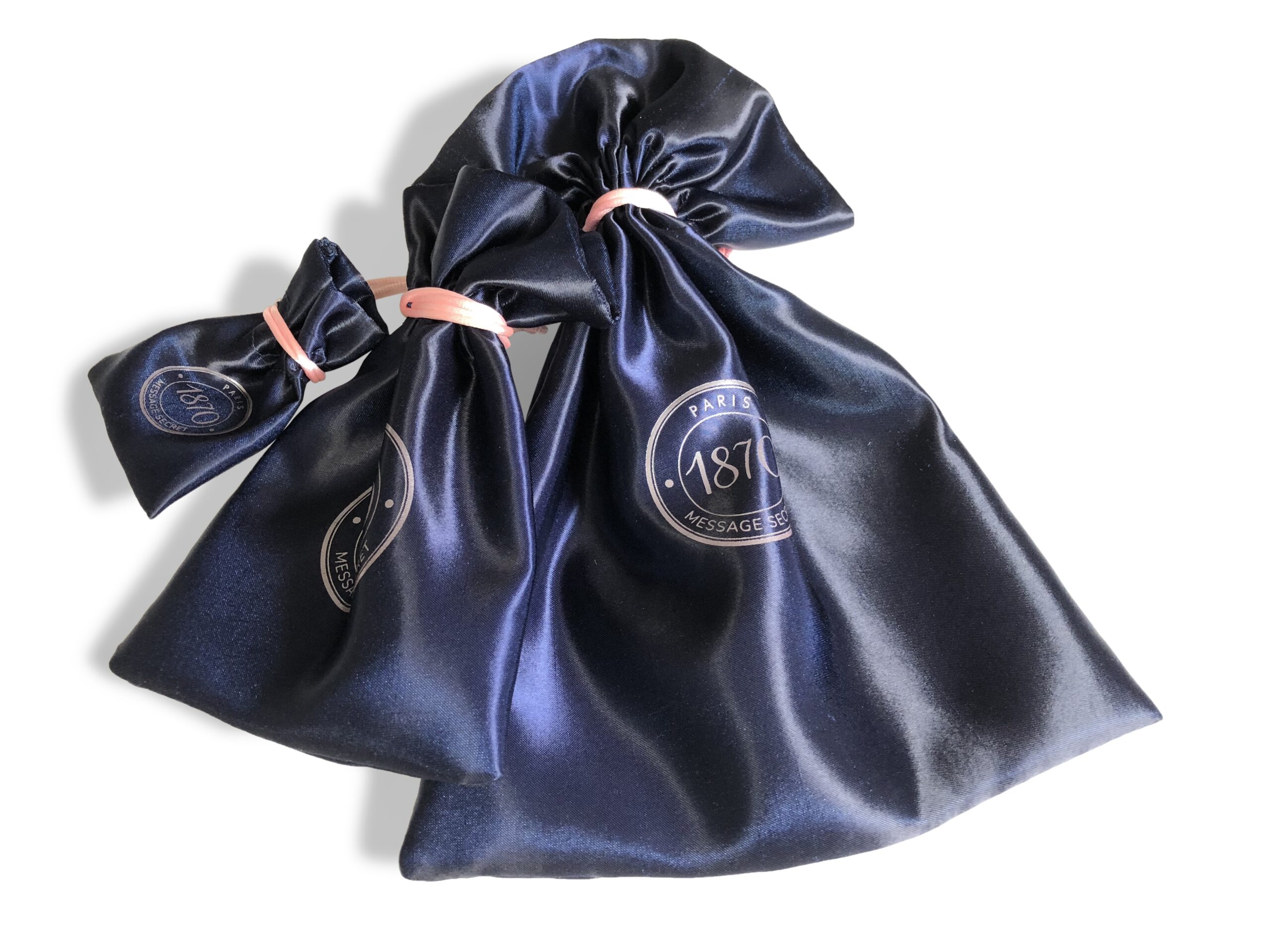 pochon dust bag bleu satin