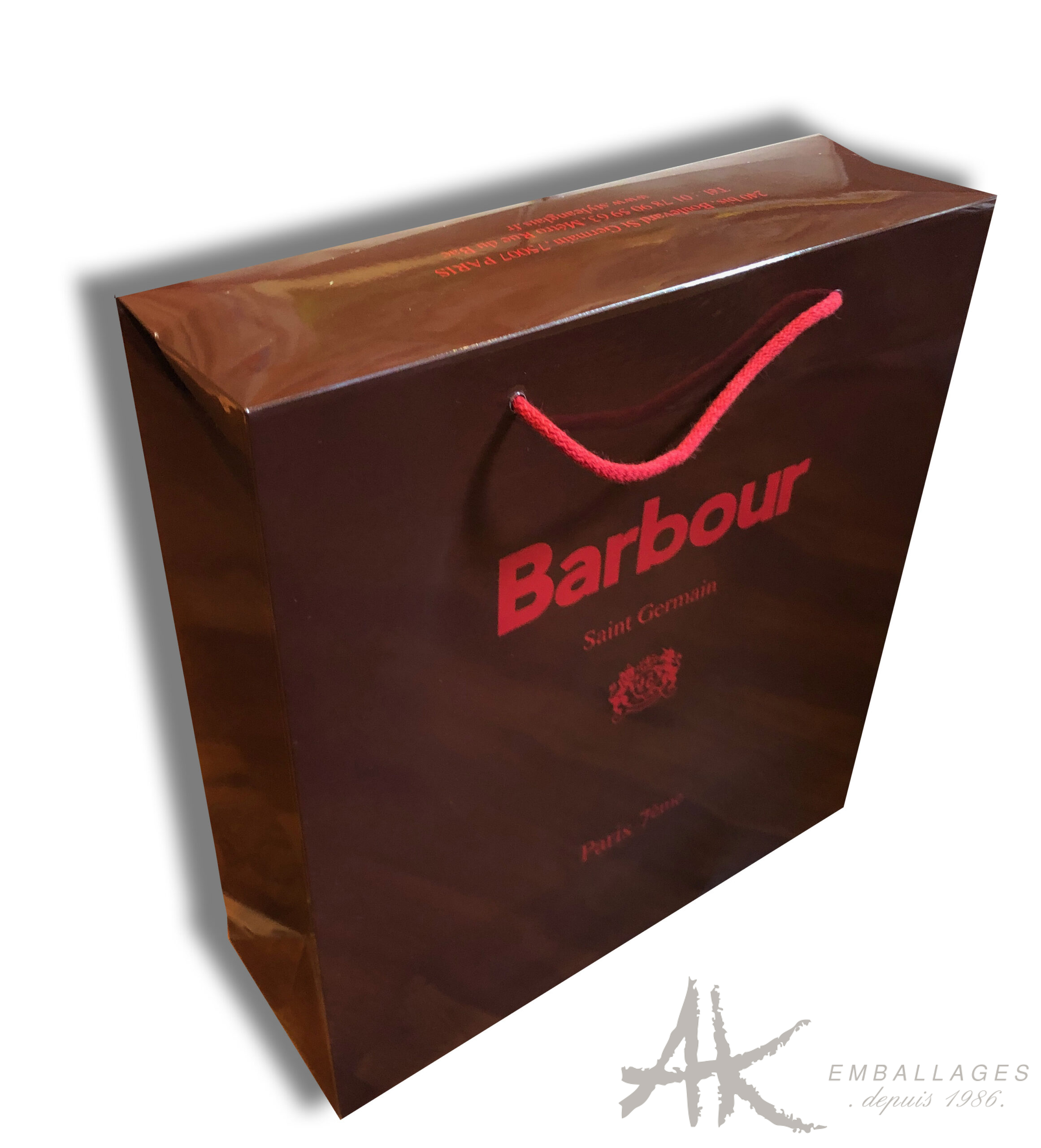 coffret carton marron logo BARBOUR rouge