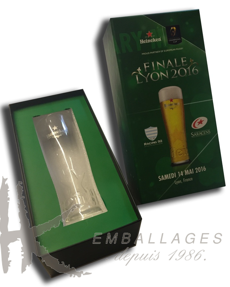 boite carton avec découpe verre de bière