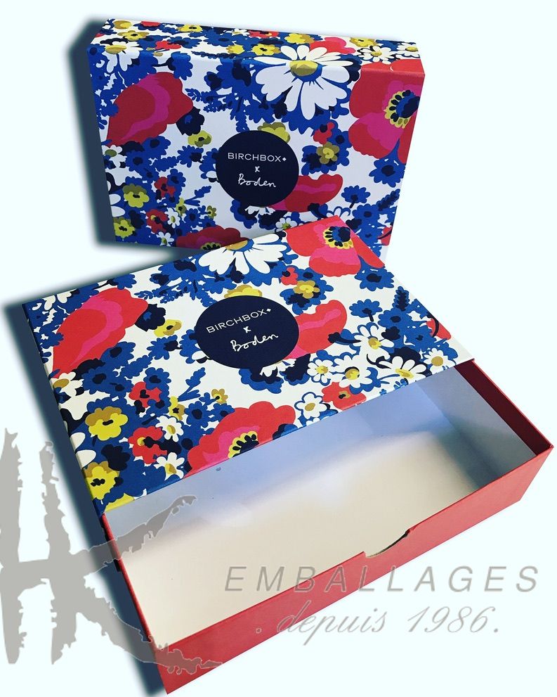 boite carton à tiroir