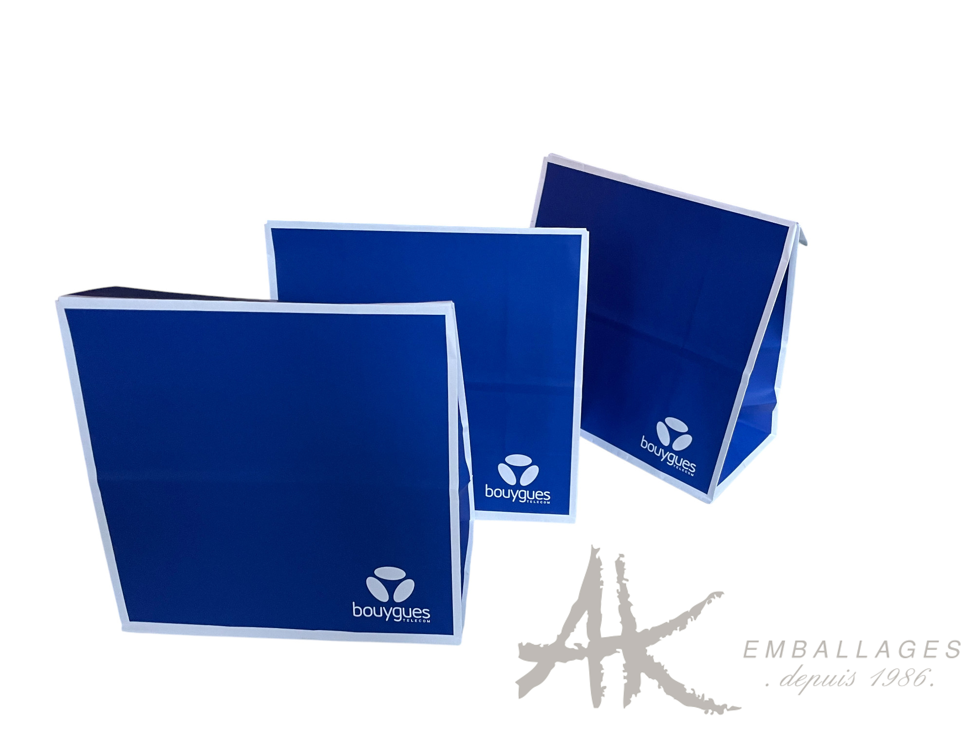 pochette cadeaux bleu - logo Bouygues