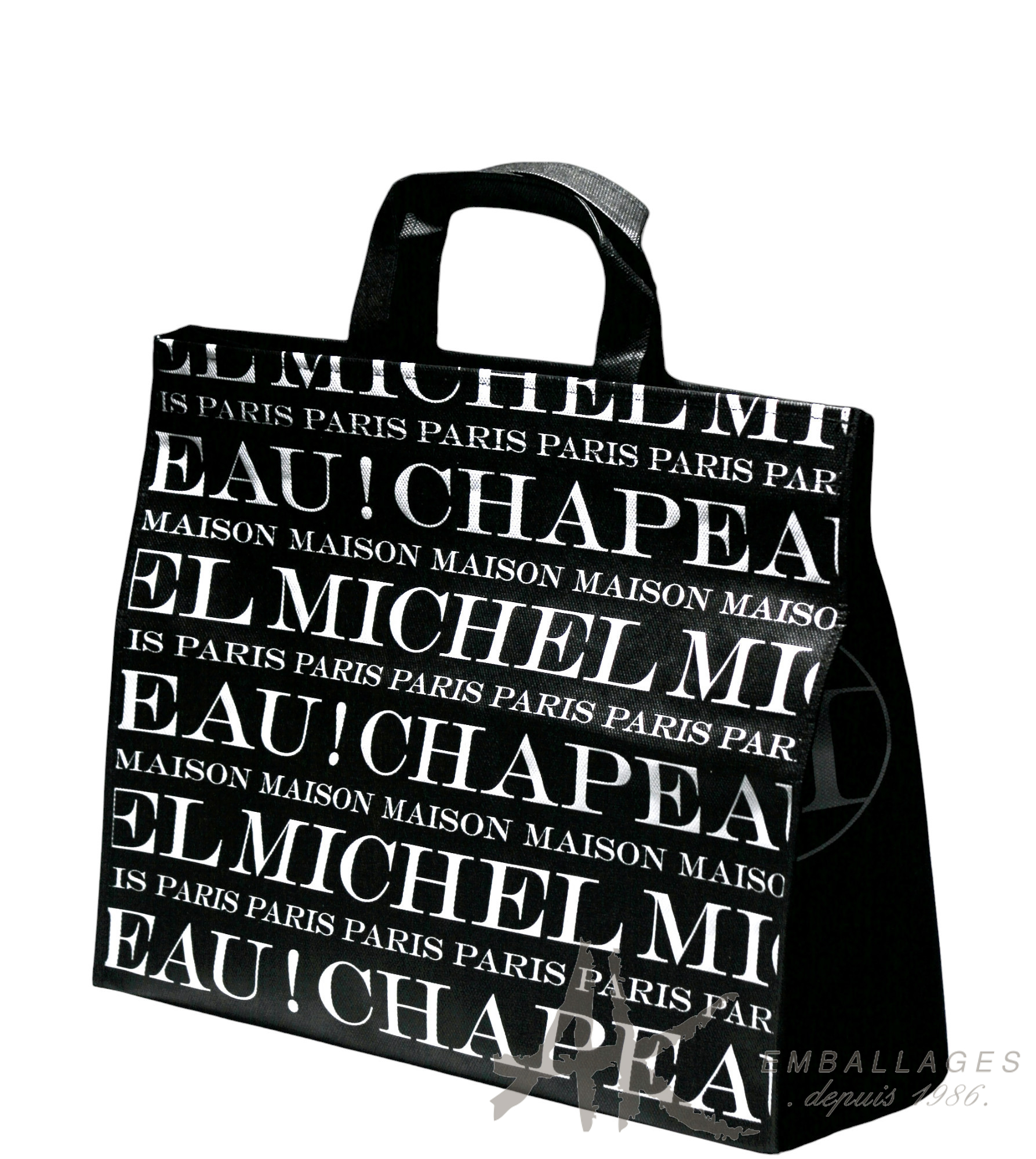 sac cabas noir logo MAISON MICHEL